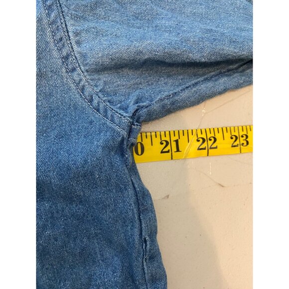 Quizz New York Denim Button Down Lace & Pearl Detail Long Sleeve Small - Picture 8 of 10